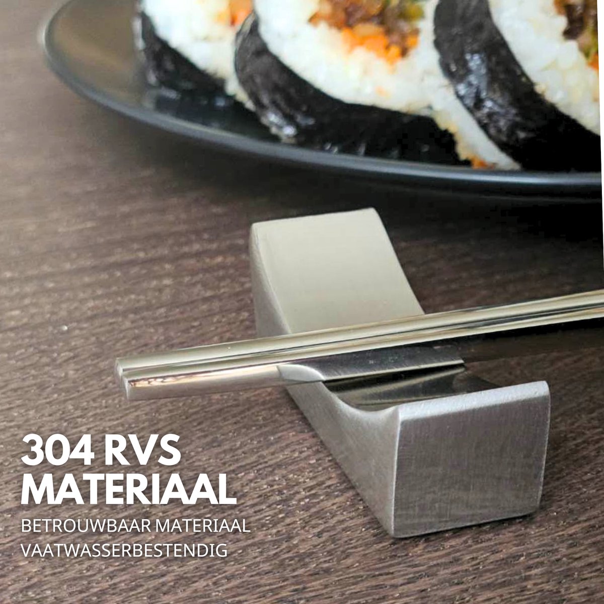 Chopstick Set Groen Zilver