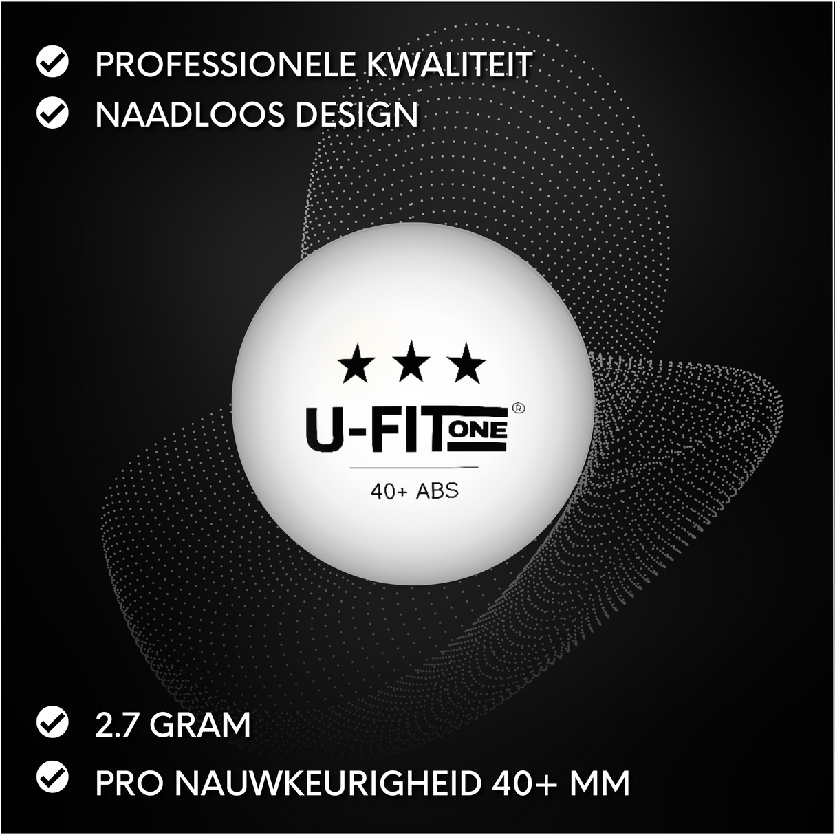 Pro 15ballen Tafeltennisballen 3 Star Wit