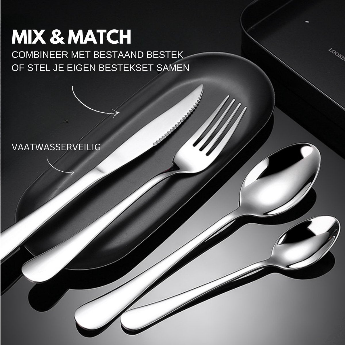 Steakmessen Zilver 8 Stuks