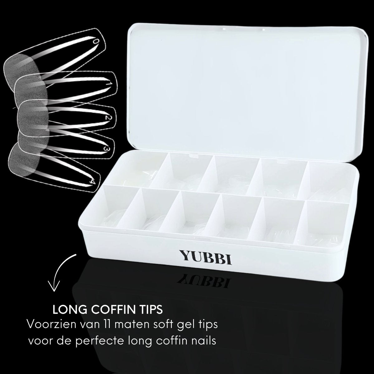 YUBBI Soft Gel Tips Long Coffin 550 Stuks