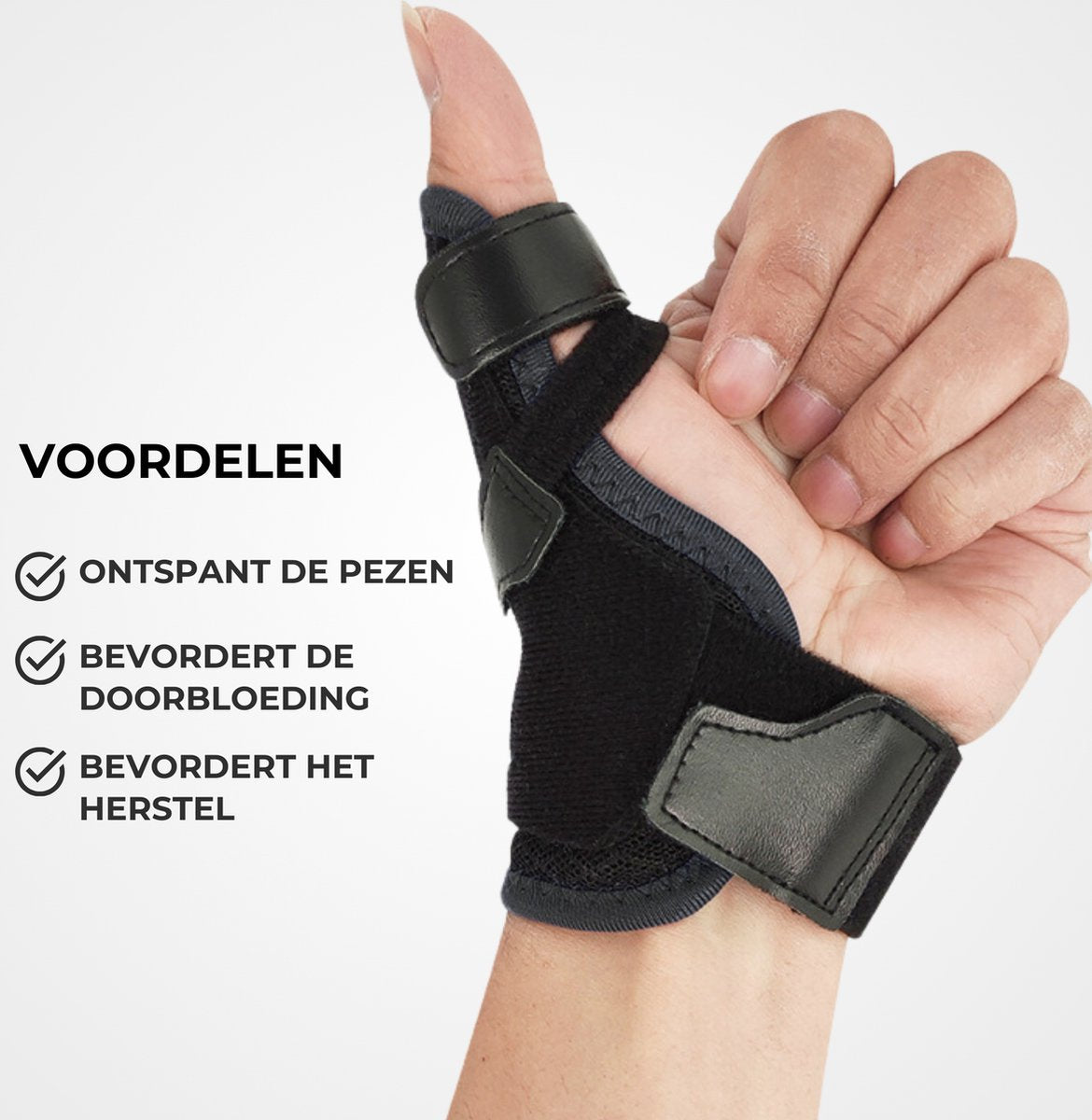 Duimbrace Universeel Dubbele Sluiting Zwart