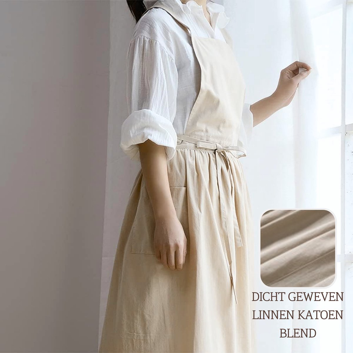 Keukenschort 'Ruffle' Beige