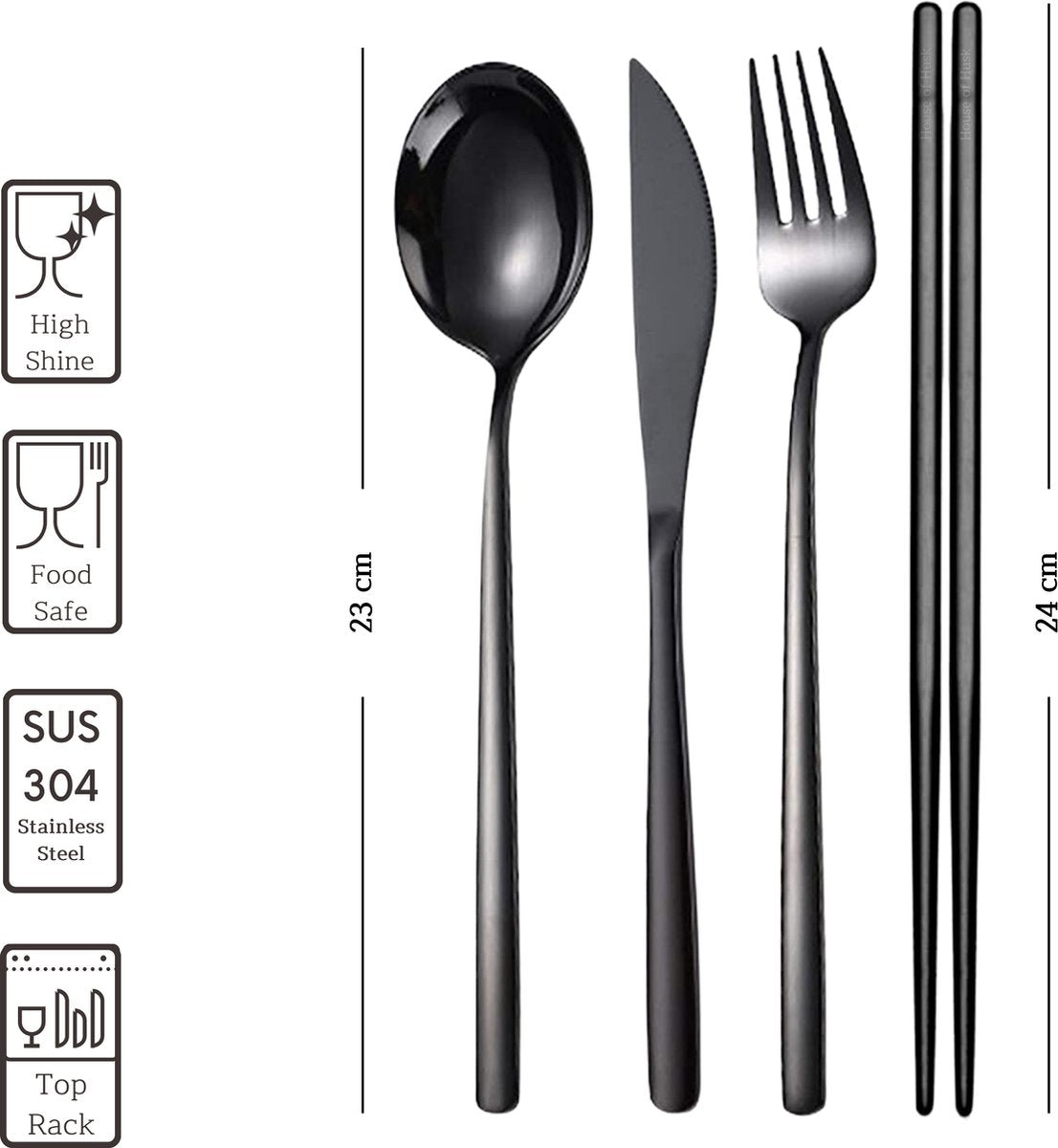 Reisbestek 7 Delig Zwart