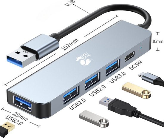 5-in-1 Netwerk/USB Hub
