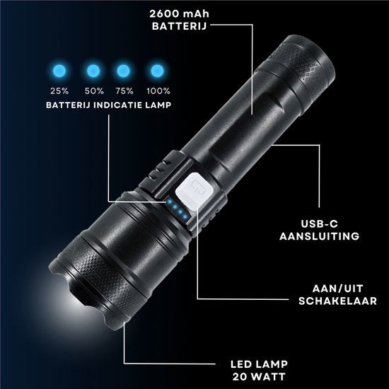 Zaklamp 20W 2600mAh