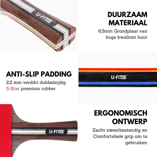 Premium Tafeltennis Batjes 2 Stuks 5 Star