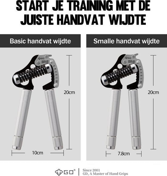 Iron Grip EXT 90 Handtrainer 25KG tot 90KG Verstelbaar