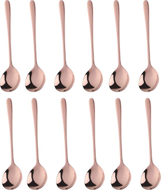 Koffielepels 12cm Rose Goud 12 Stuks