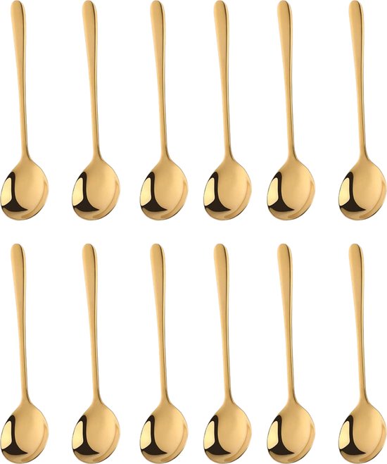 Koffielepels 12cm Goud 12 Stuks