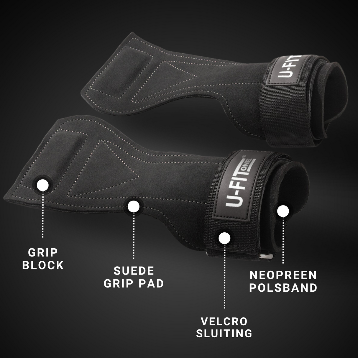 Leren Lifting Straps Zwart