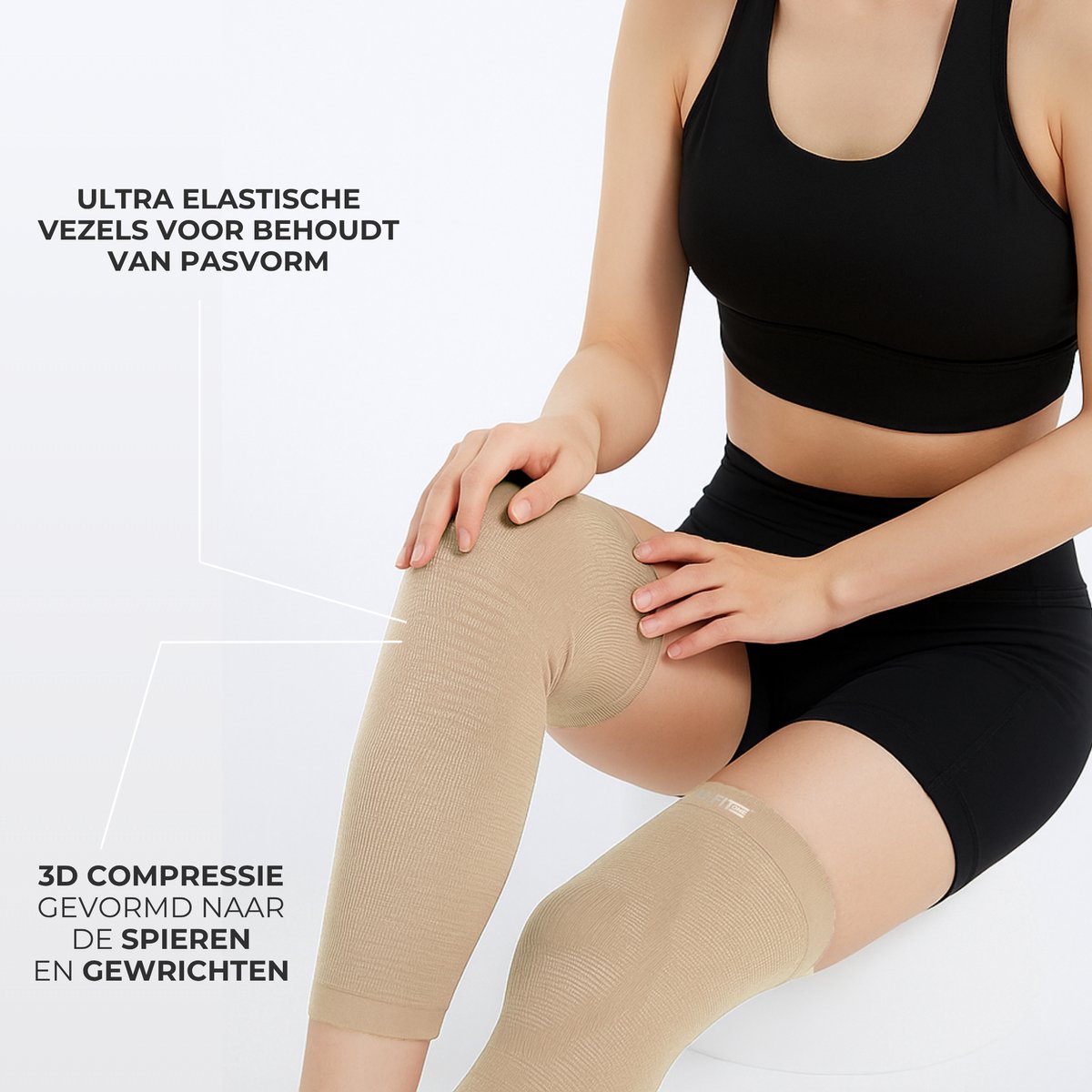 Lange Kniebrace Beige 1 Paar