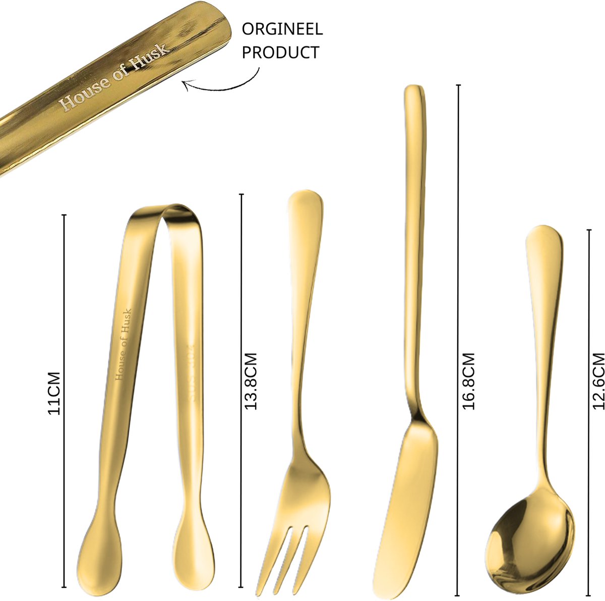 14 Delige Mini Serveerset Goud