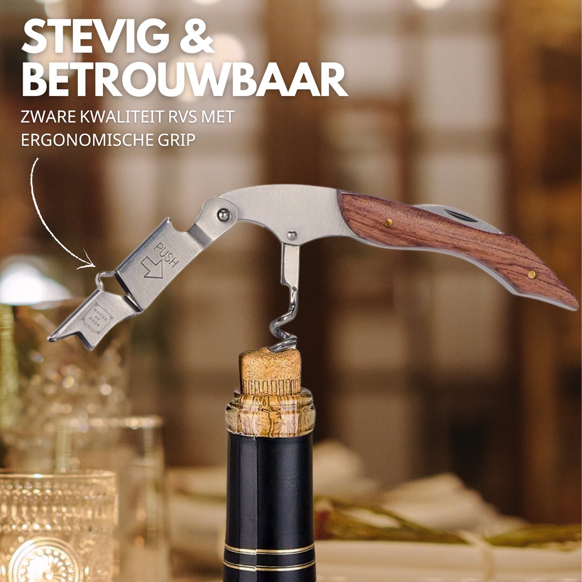 Multifunctioneel Kurkentrekker Bruin