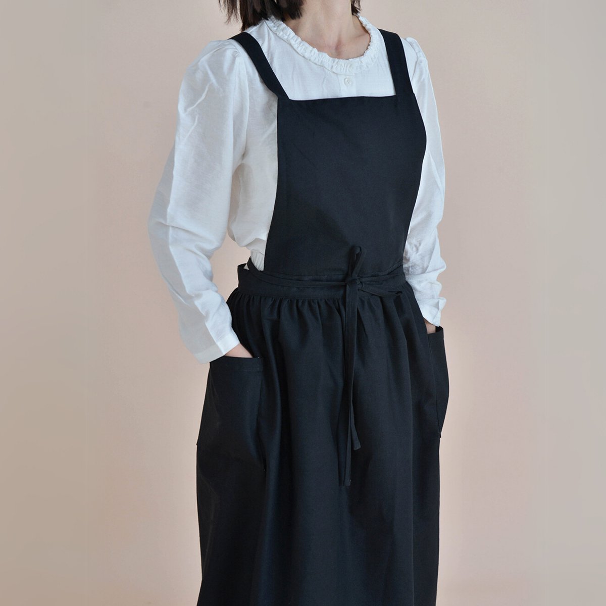 Keukenschort 'Ruffle' Zwart