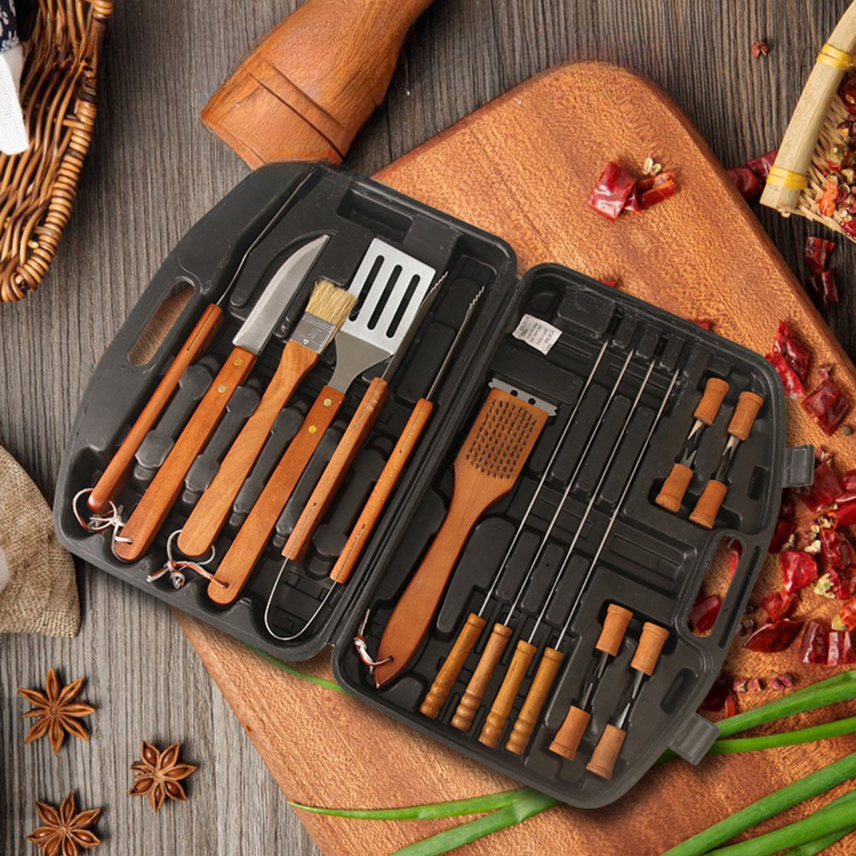 Barbeque Kookgerei Hout Set