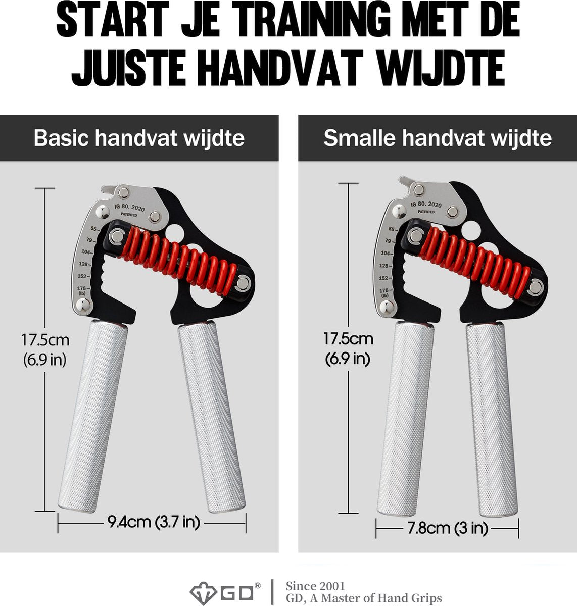 Iron Grip 80 Light Handtrainer 25KG tot 80KG Verstelbaar