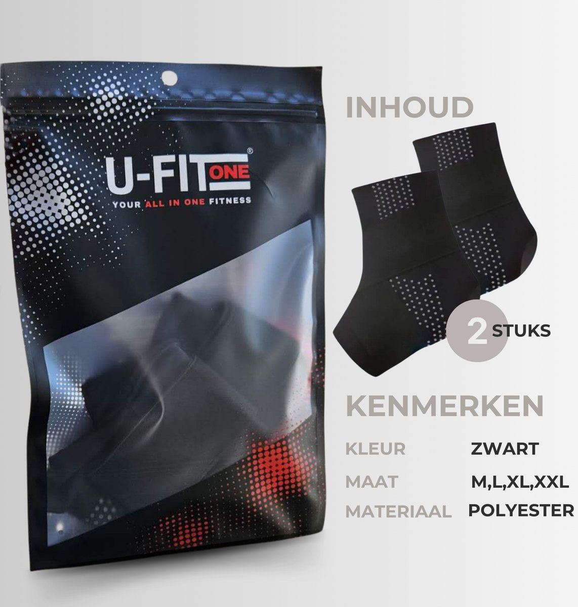 Enkelbrace Dun Zwart 1 Paar