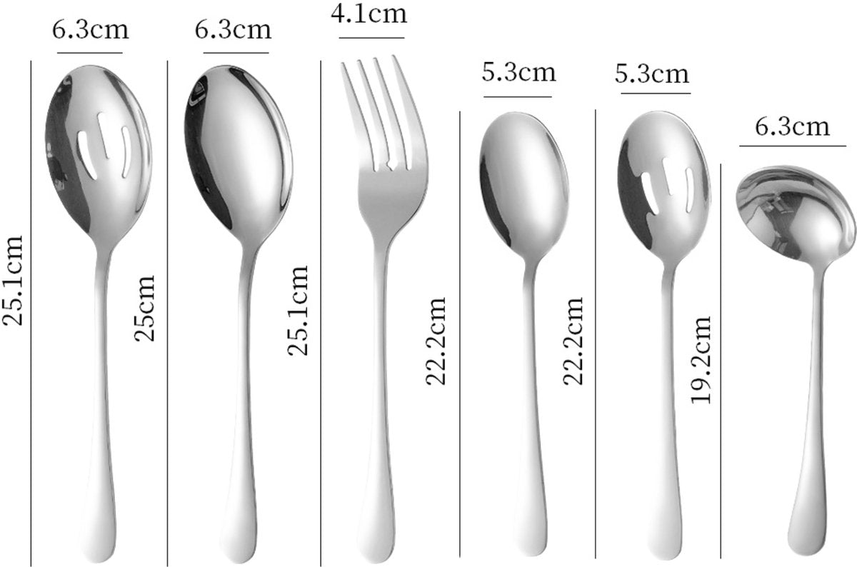 Opscheplepel Zilver Mix 6-Delige Set