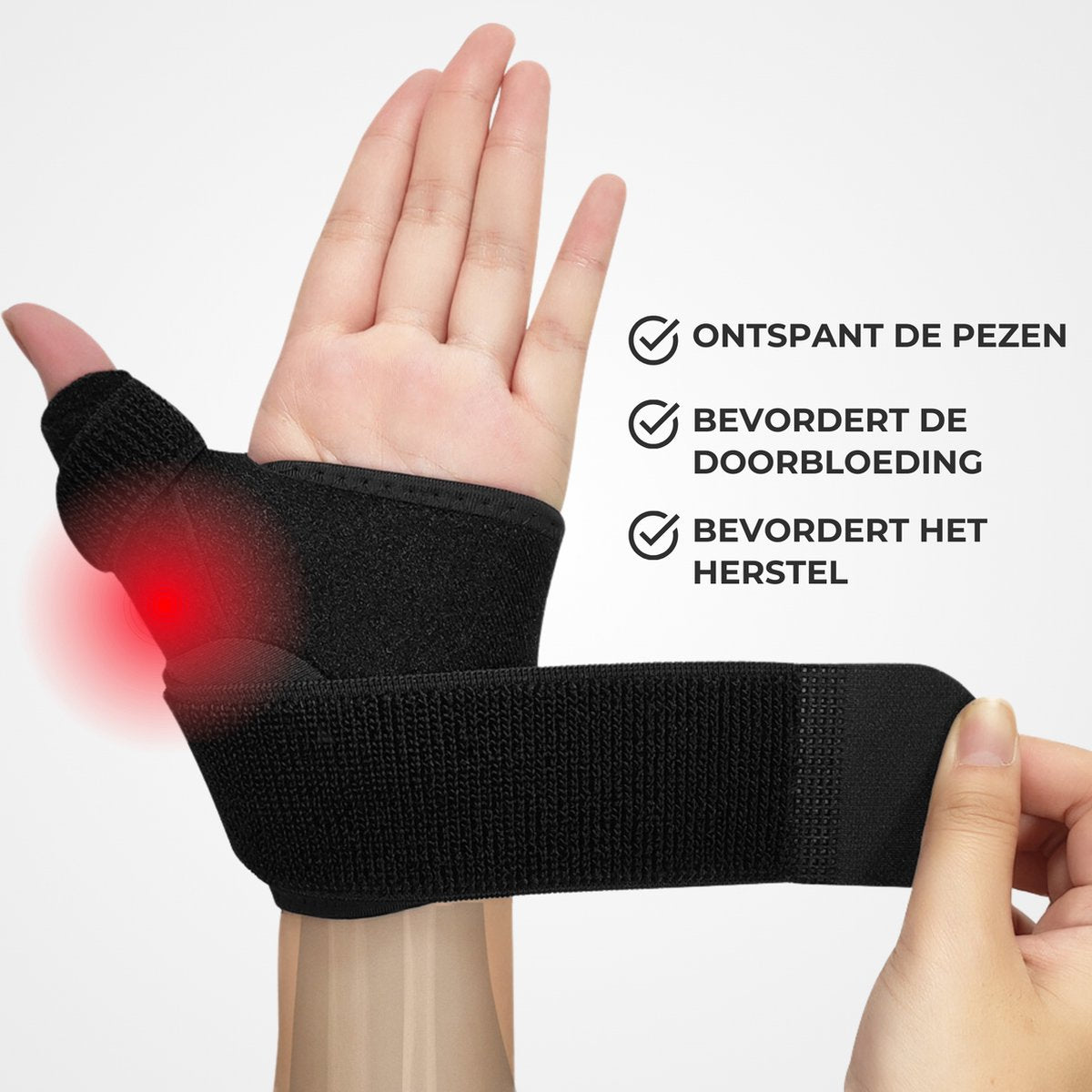 Duimbrace Universeel Ketting Spalk Zwart