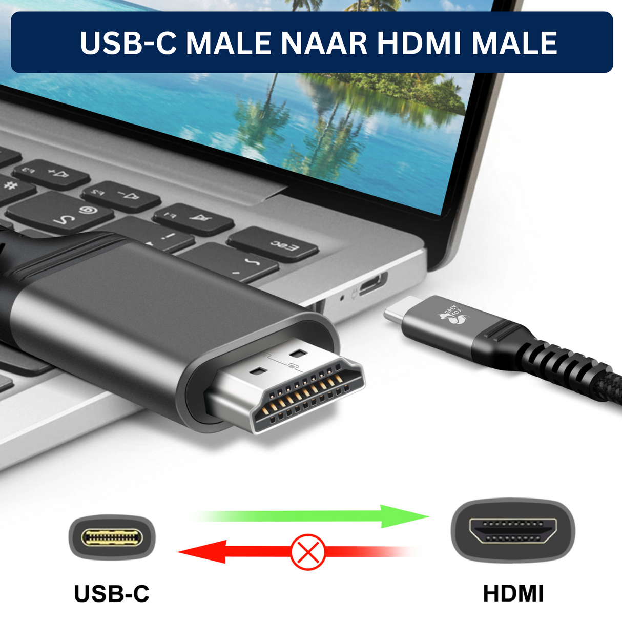USB-C naar HDMI Kabel 2 Meter
