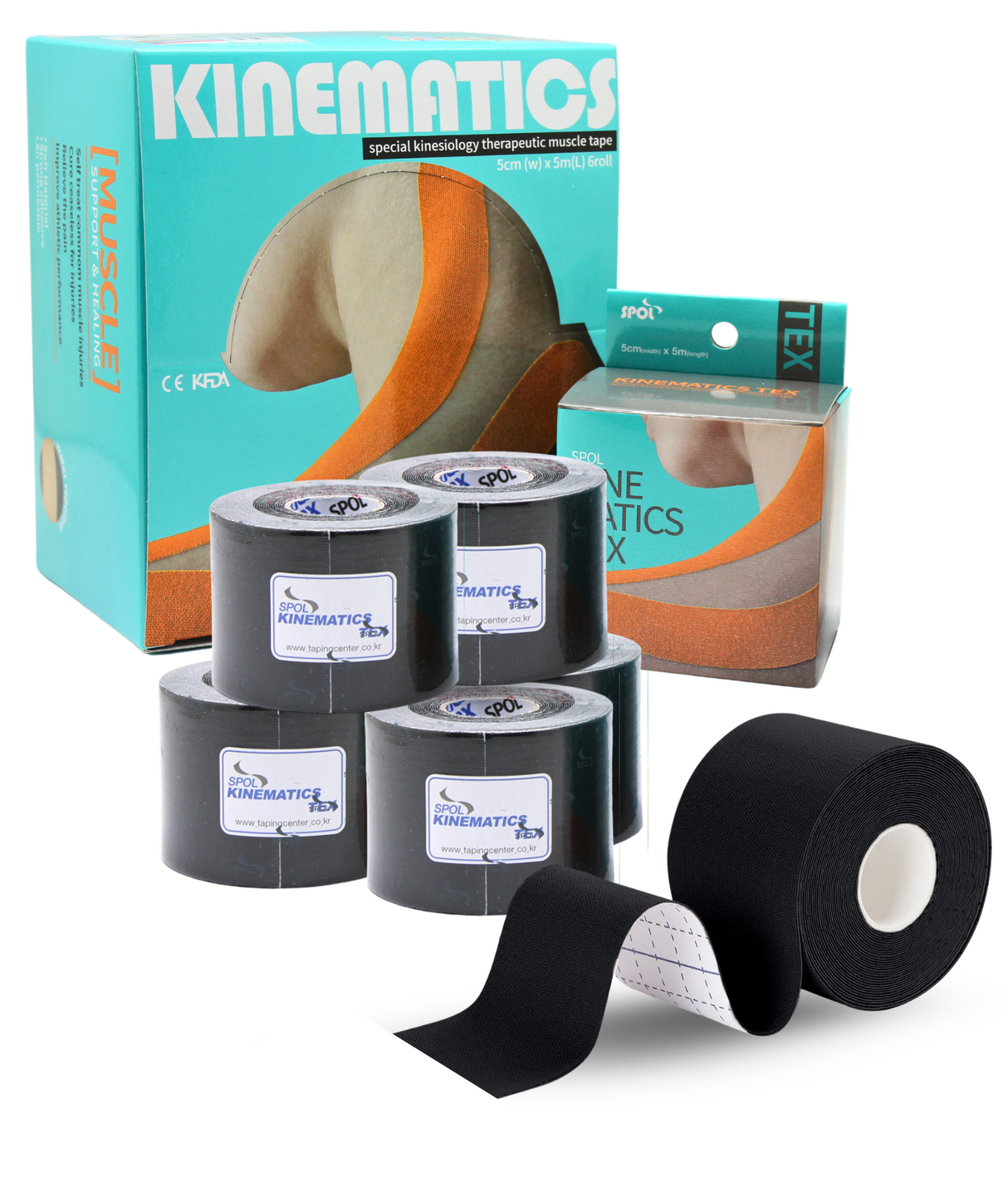 Kinesiotape Zwart 6 Stuks