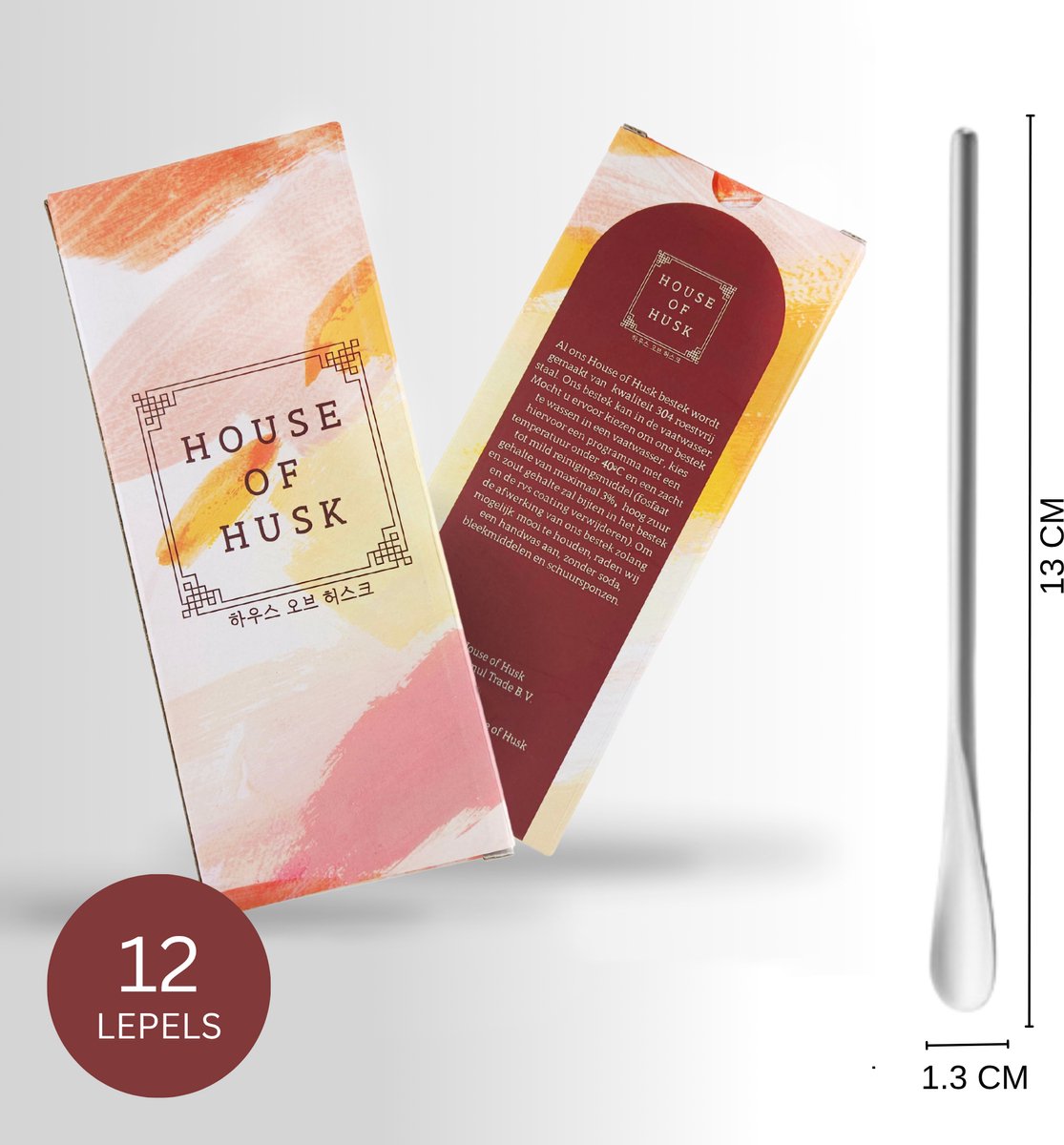 Matte Theelepels 13cm Zilver 12 Stuks