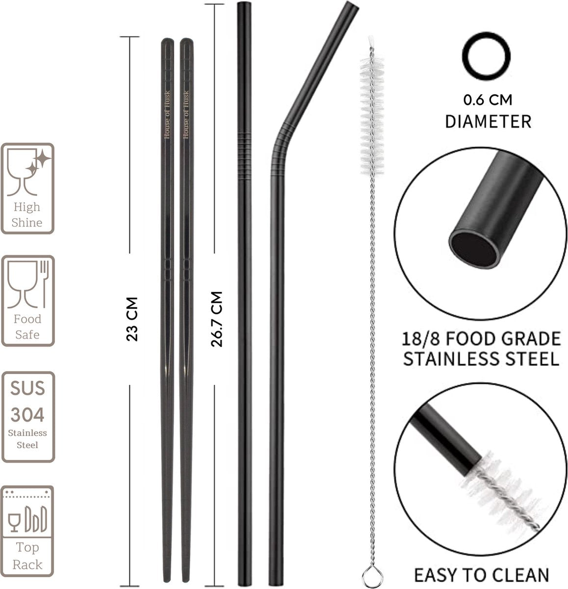 Reisbestek 7 Delig Zwart
