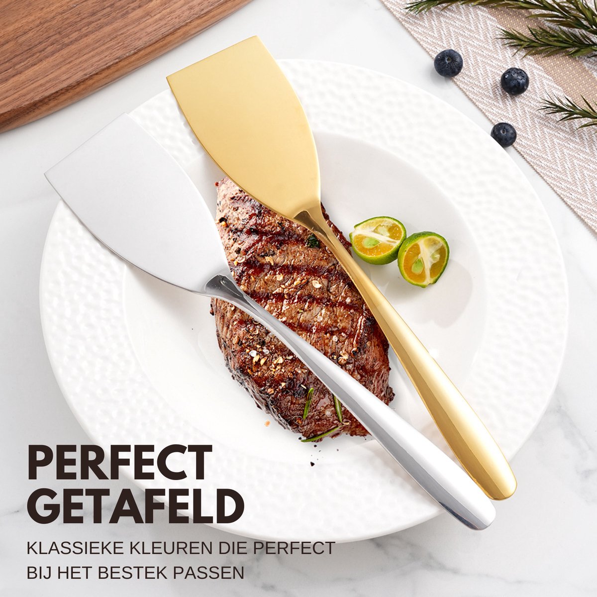 Platte Opscheplepel Spatel Set