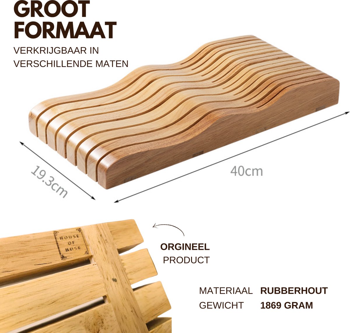 Messenblok voor Lade Groot