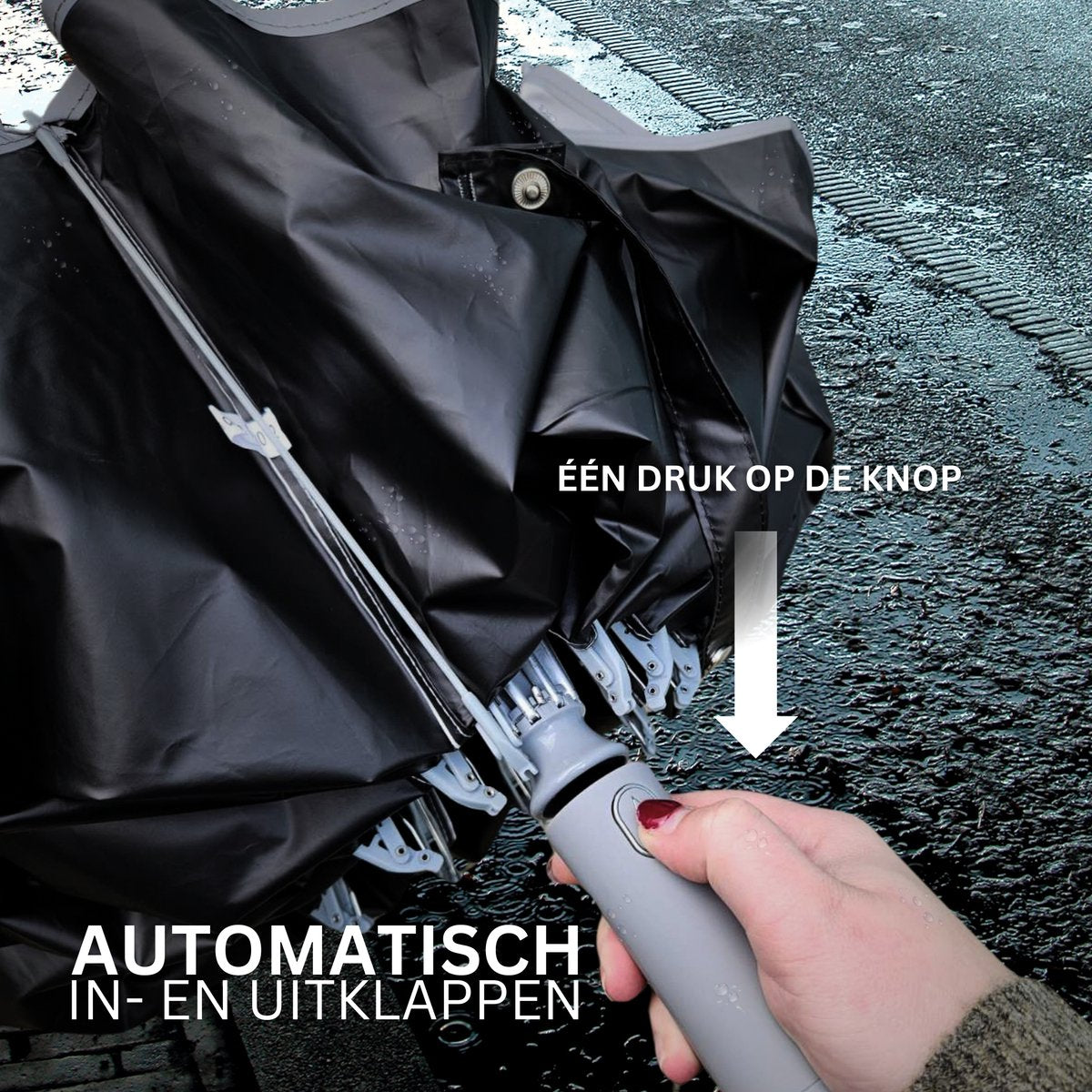 Automatisch Opvouwbare Paraplu Grijs