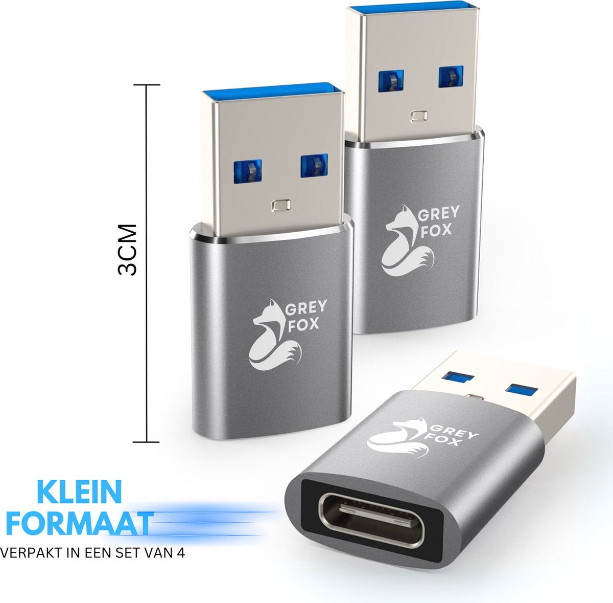 USB-A 3.2 naar USB-C Converter 4 Stuks