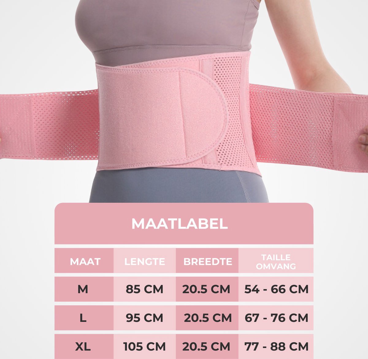 Back Support - Rugbrace Roze