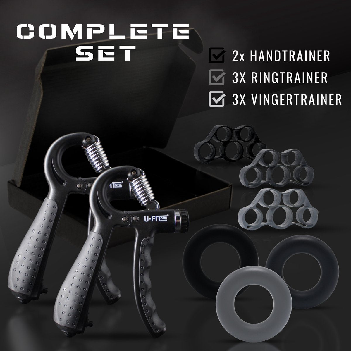 Digitale Teller Handtrainer 10-60kg 8 Delige Set