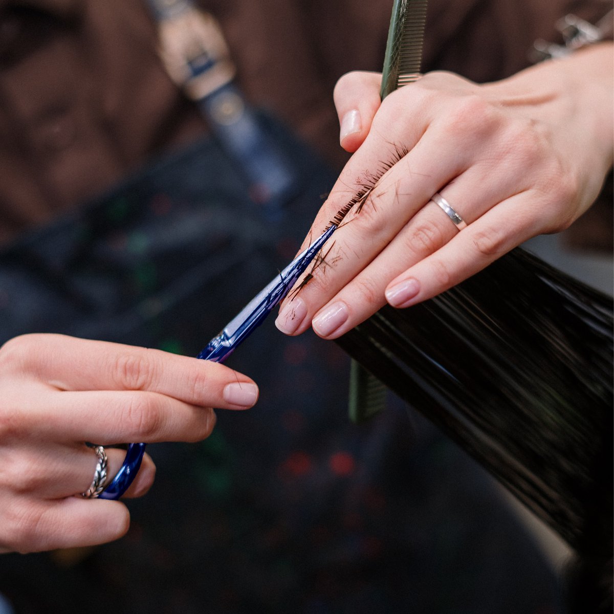 Kappersscharen Set 10-delig Zwart-Blauw