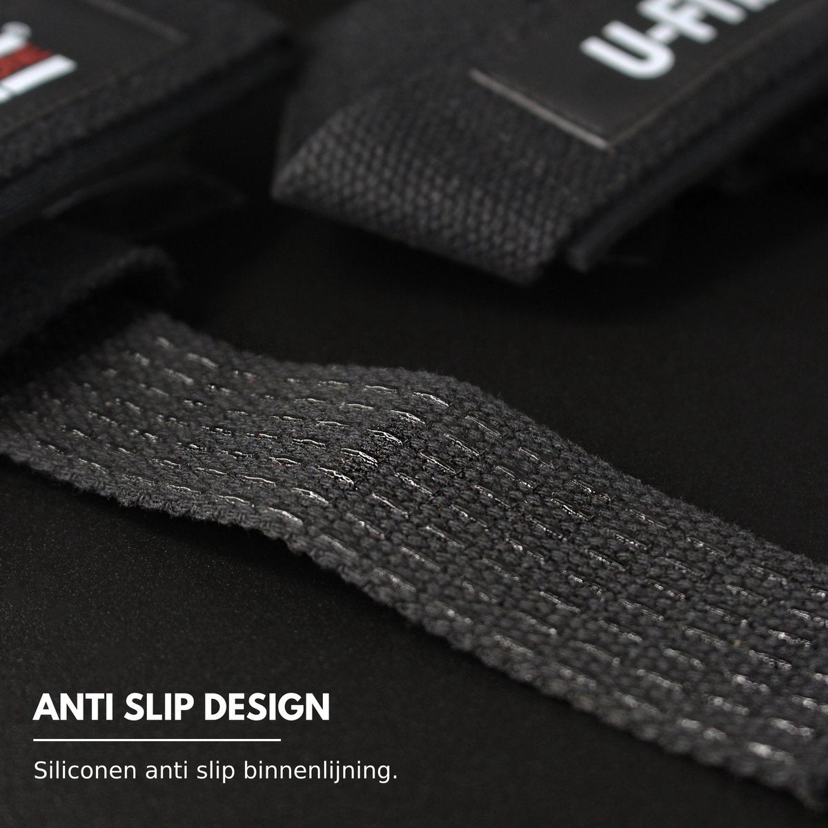 Lifting Straps Anti-Slip Zwart