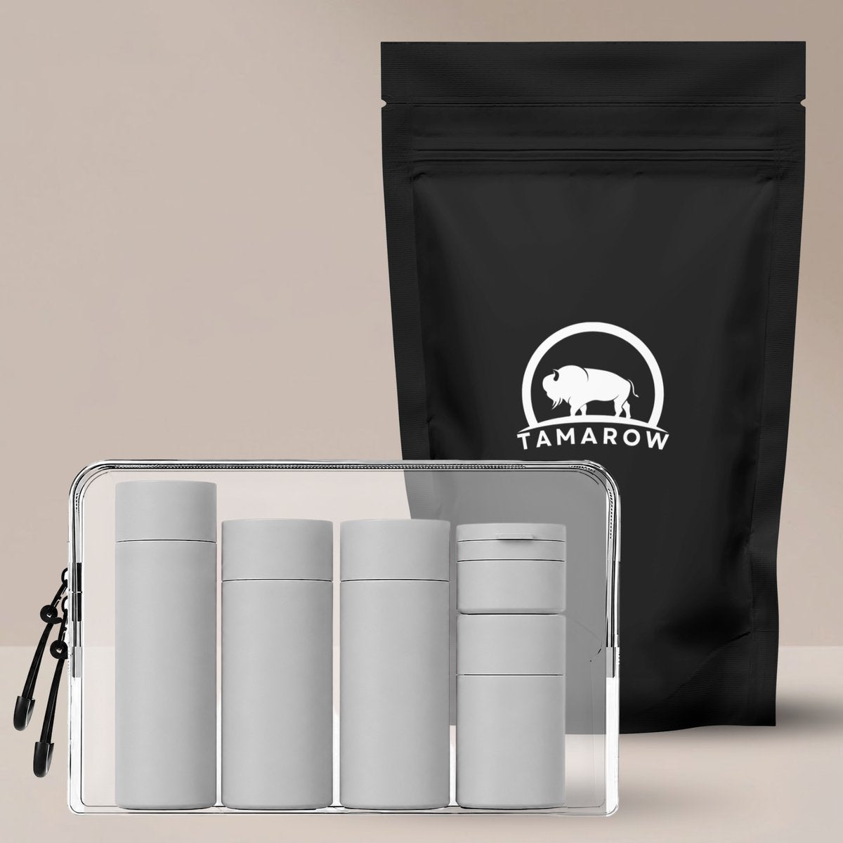 Reisflesjes met Etui Grijs