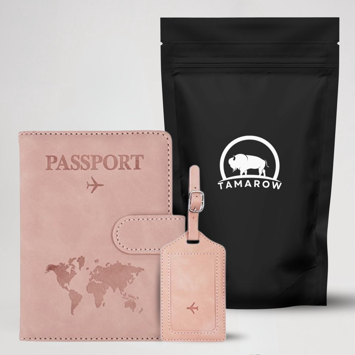Paspoort Hoesje met Bagagelabel Roze