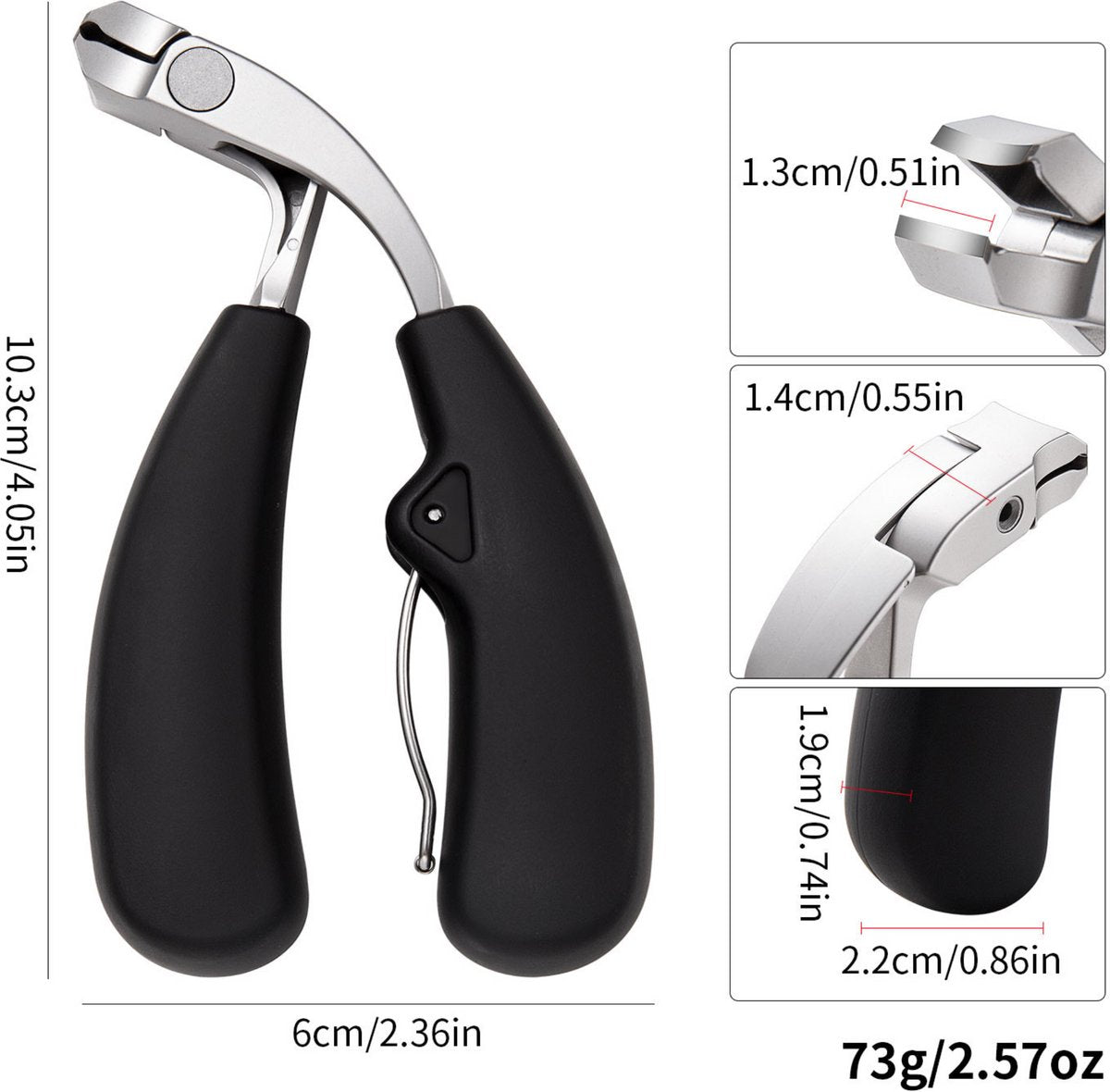 Gebogen Nageltang Zilver