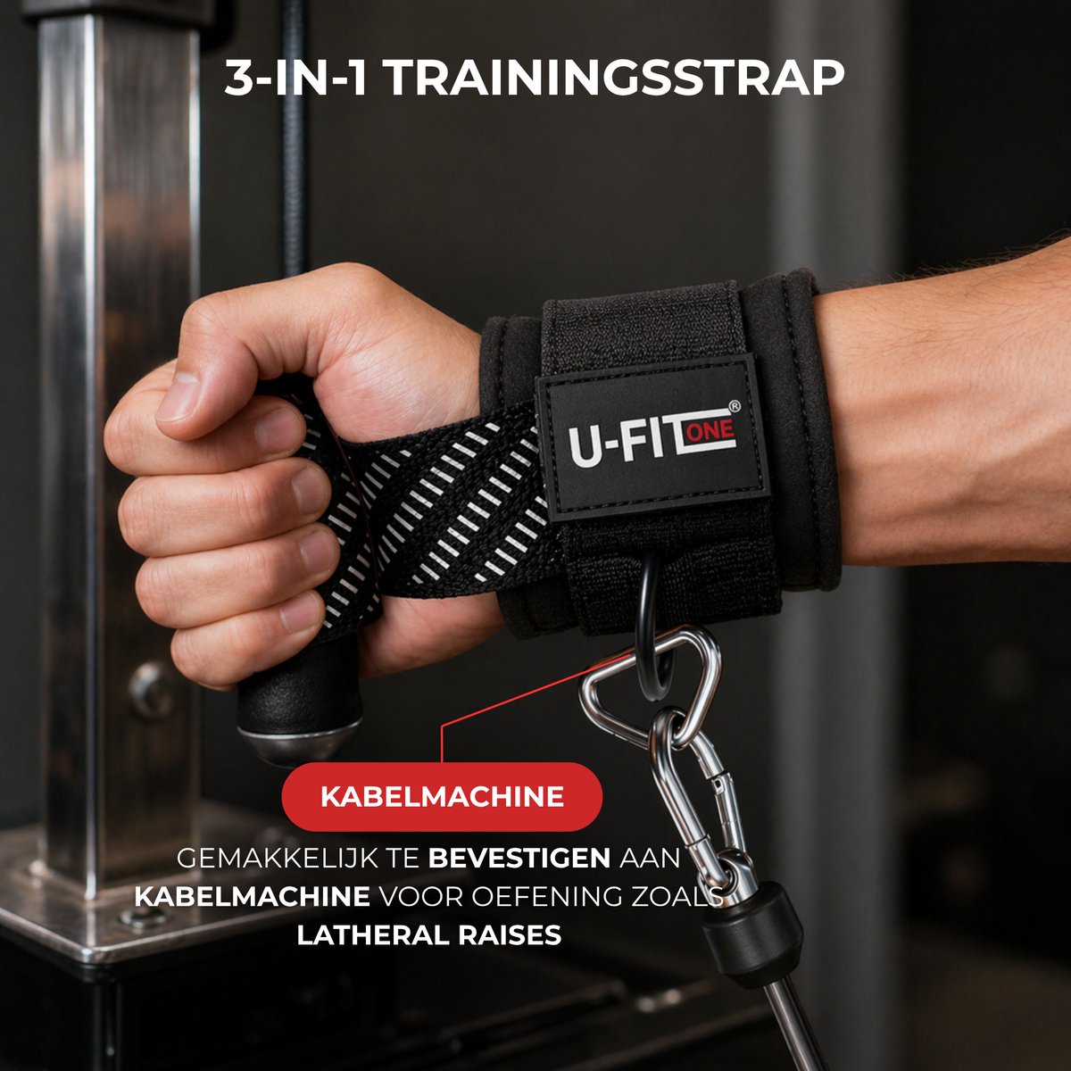 3 in 1 Lifting Straps Zwart
