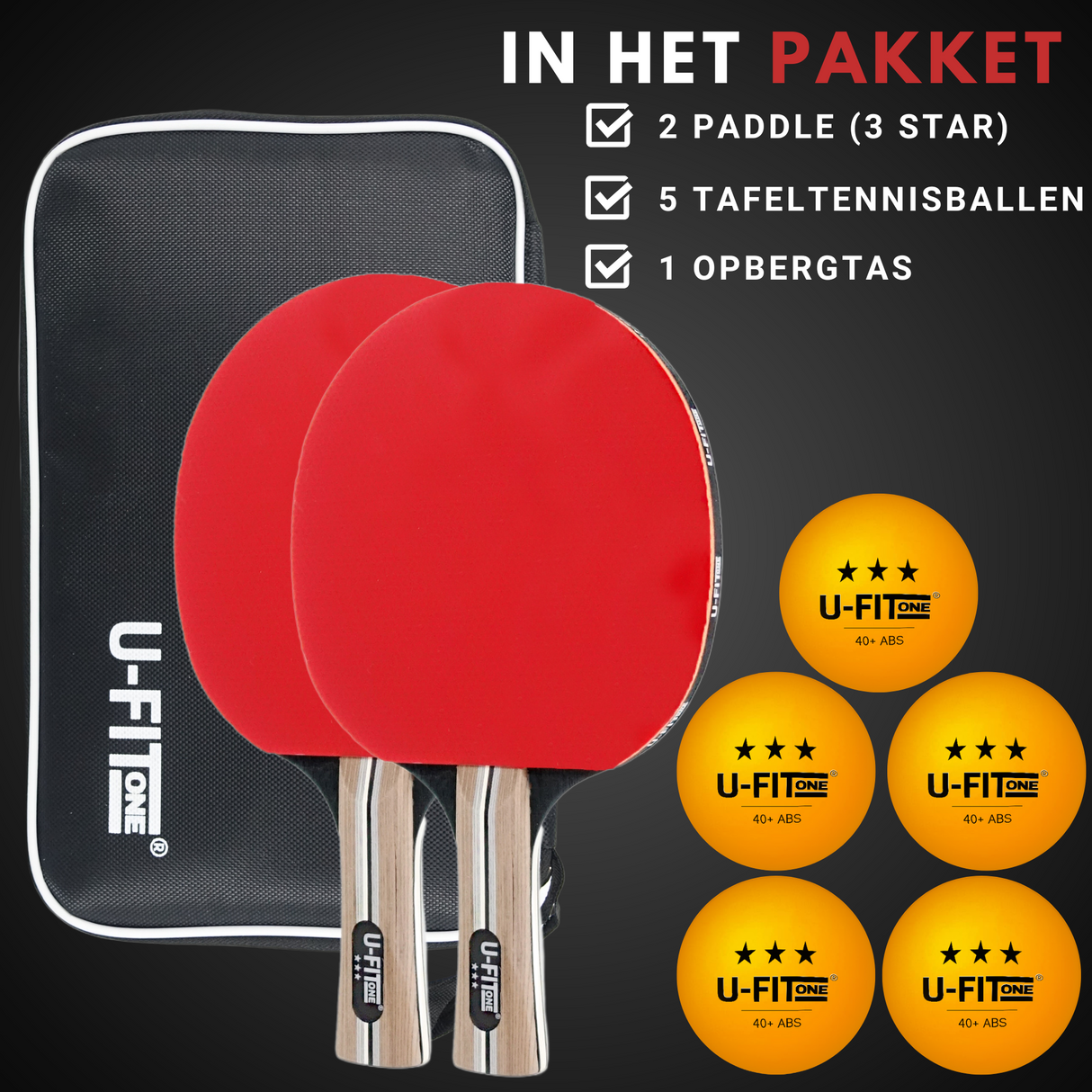 Tafeltennis Set 3 starmet 5Ballen