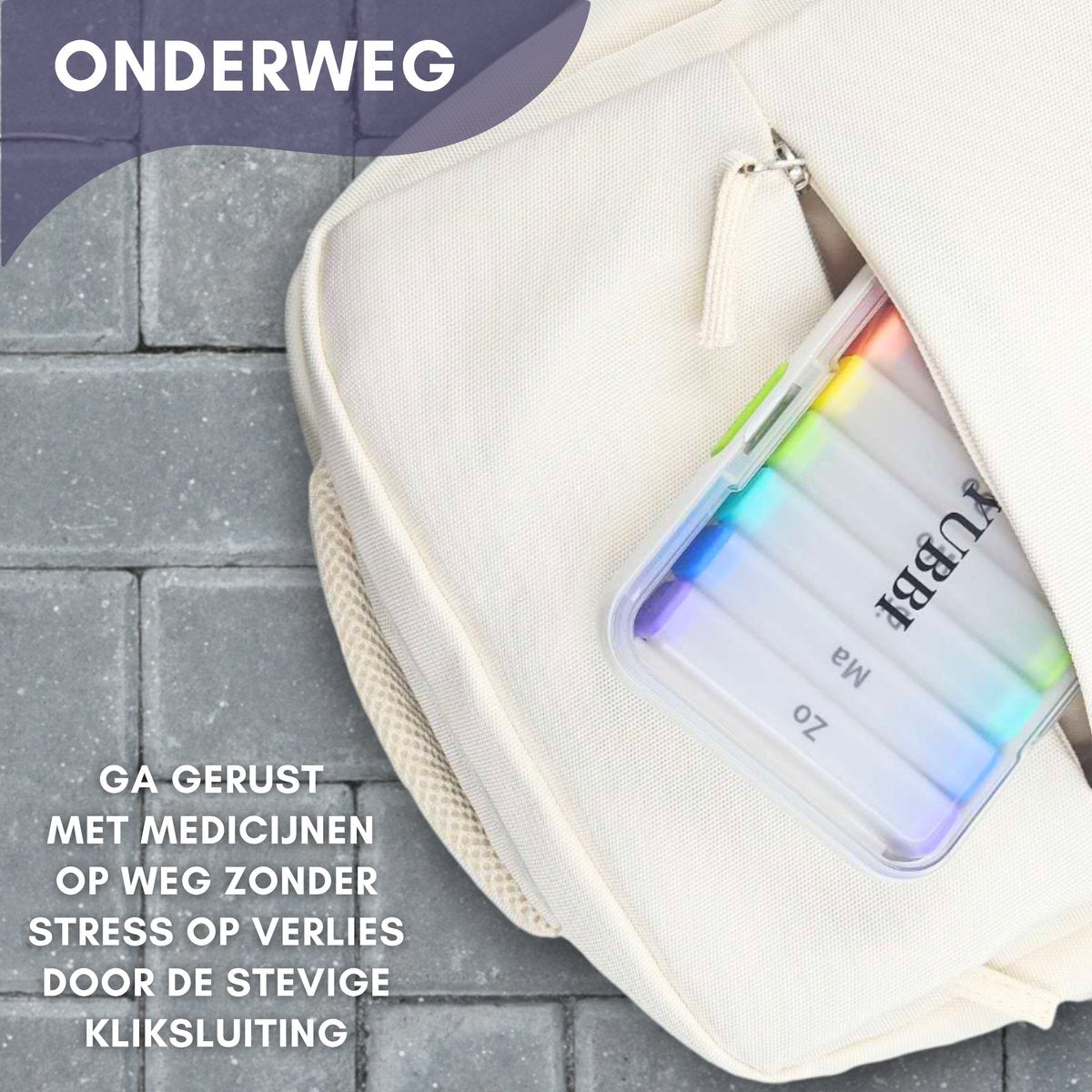 Pillendoos 7 Dagen 2 Dagdelen Wit