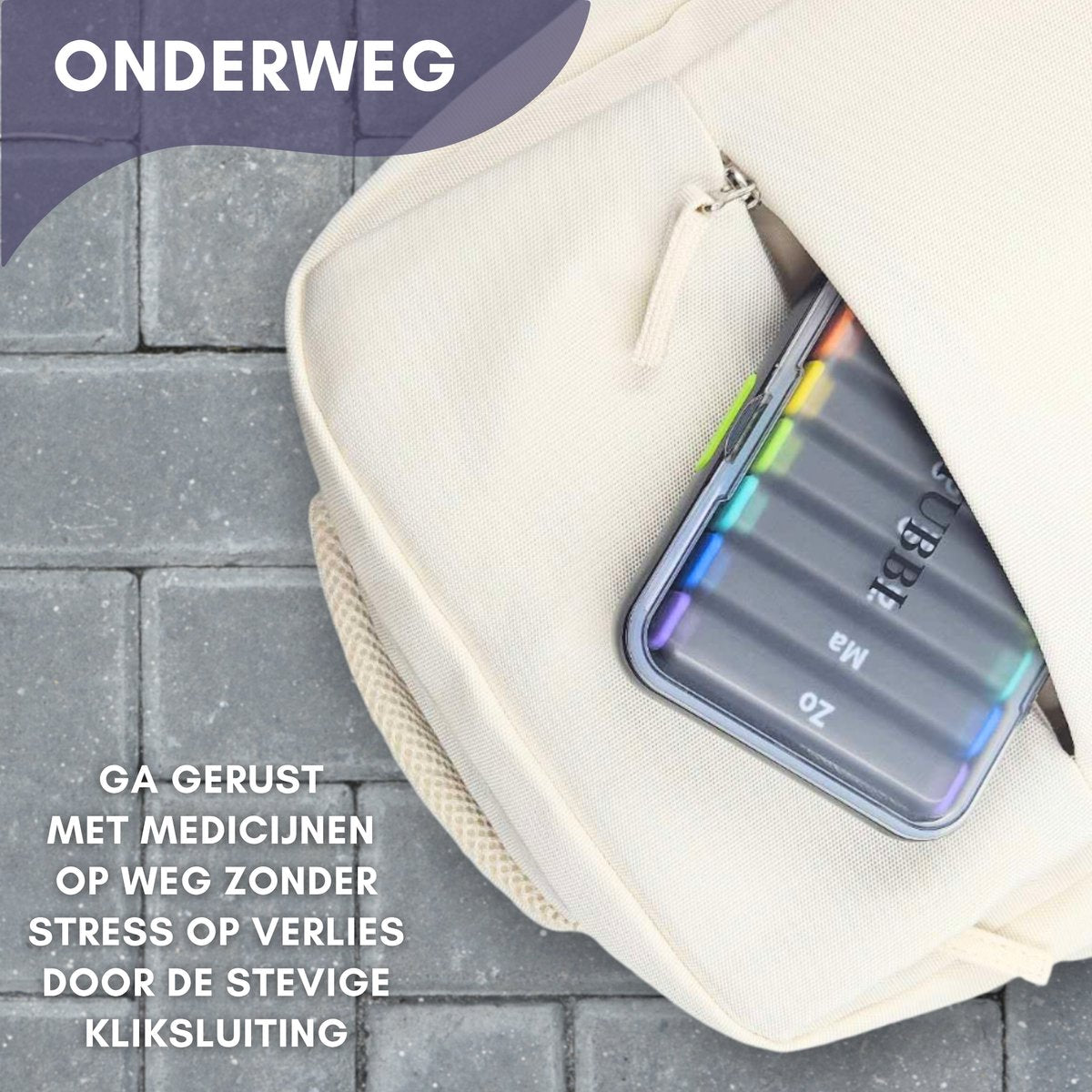 Pillendoos 7 Dagen 2 Dagdelen Zwart