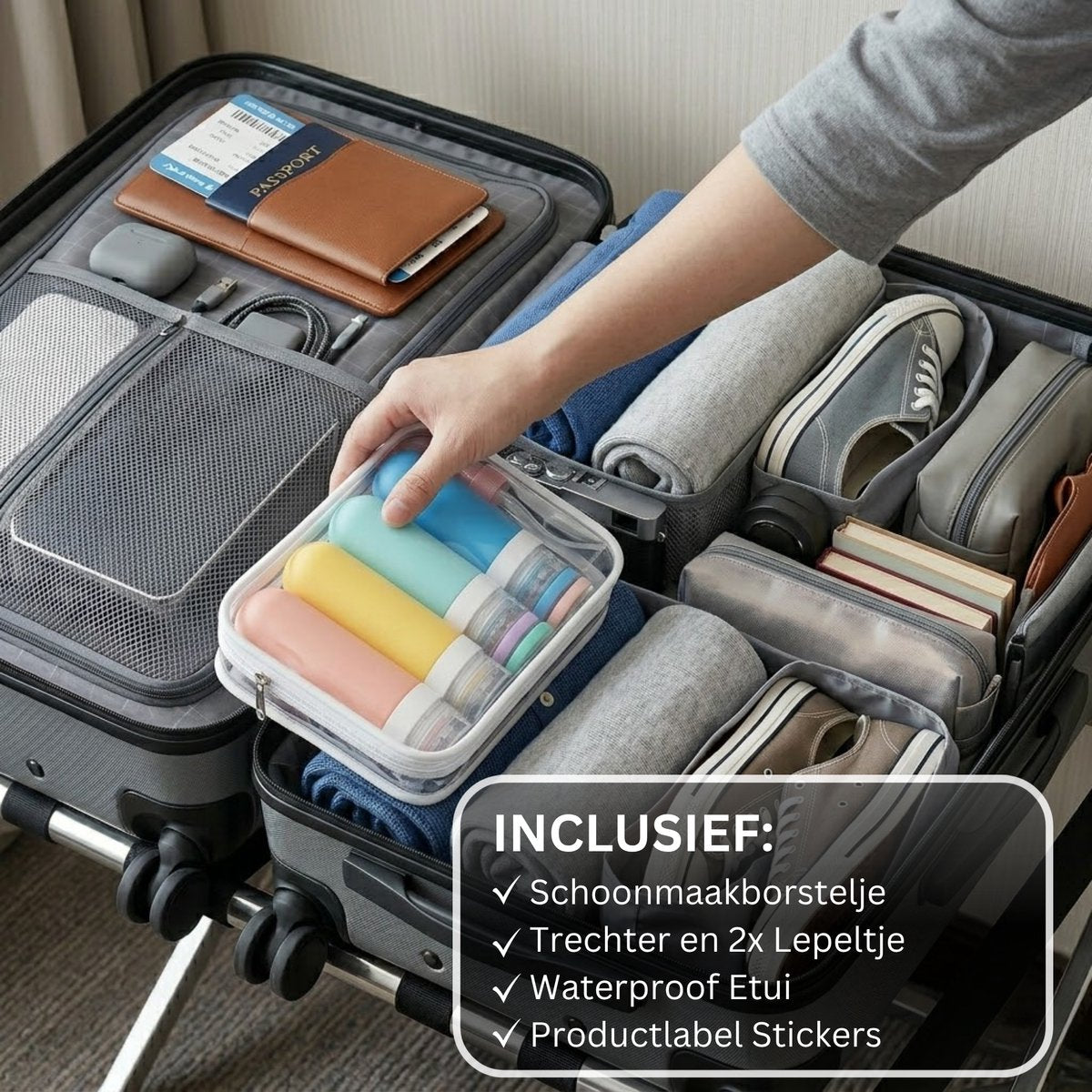 Luxe Siliconen Reisflesjes Set Pastel