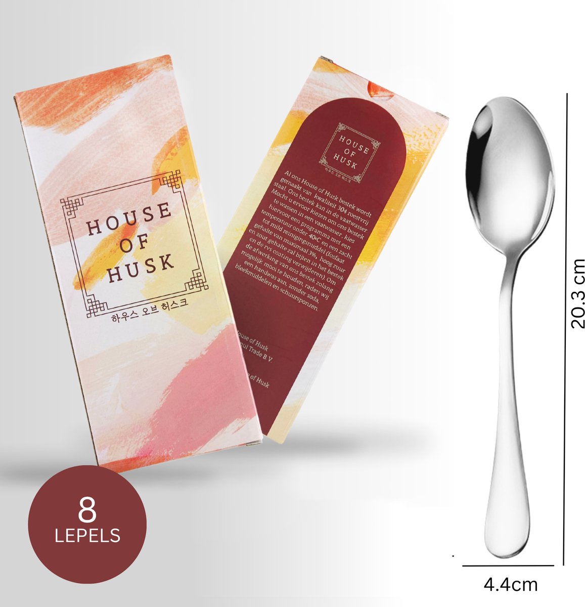 Tafellepels 20.3cm 8 Stuks Zilver