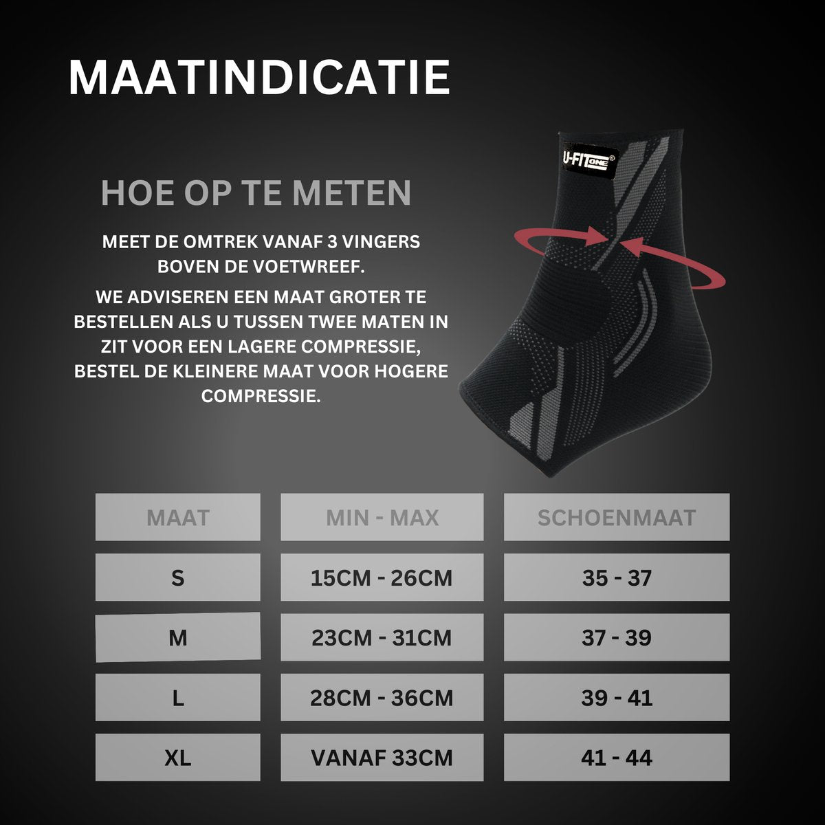 Enkelbrace 1 Paar Zwart