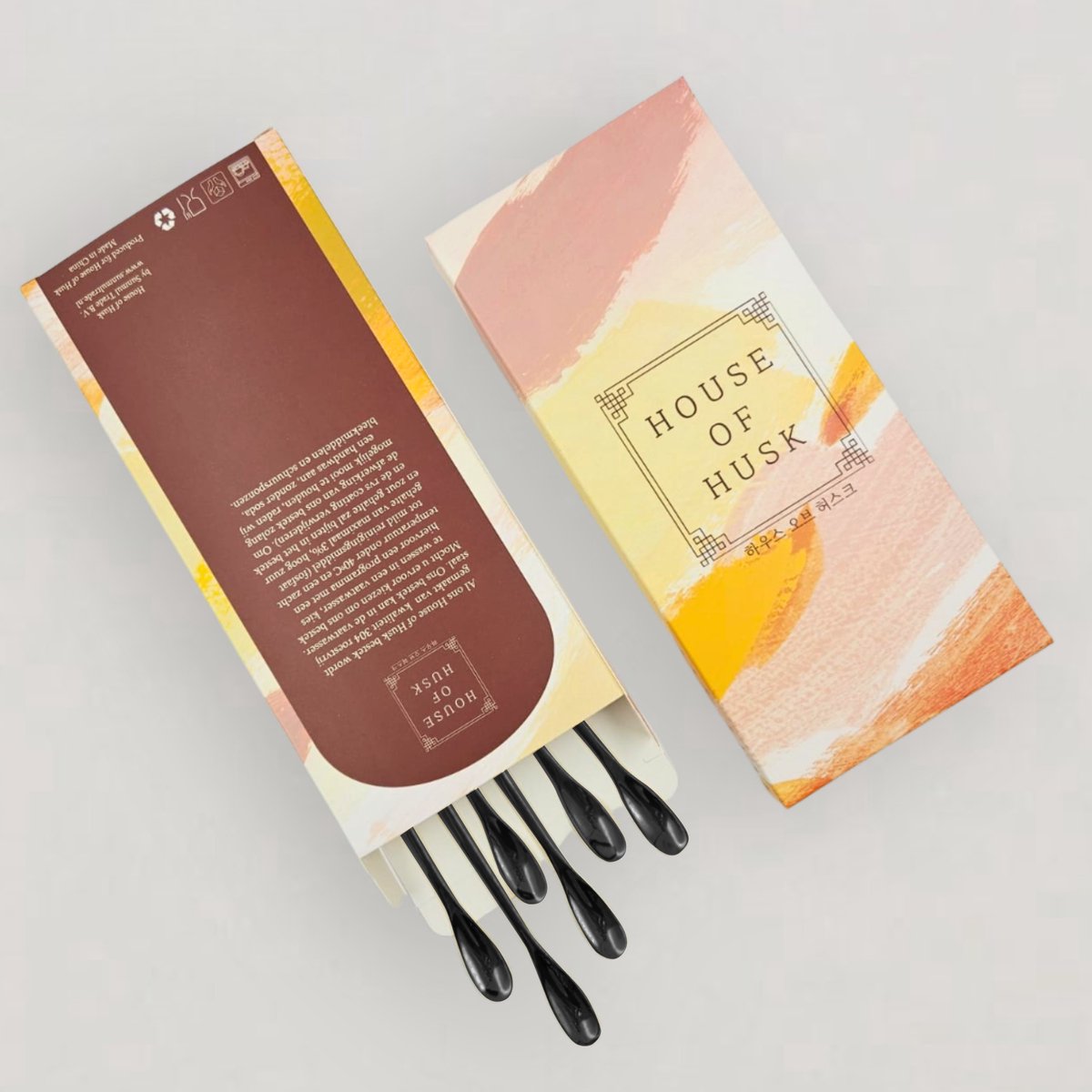 Dun Longdrinklepels 22cm Zwart 6 Stuks