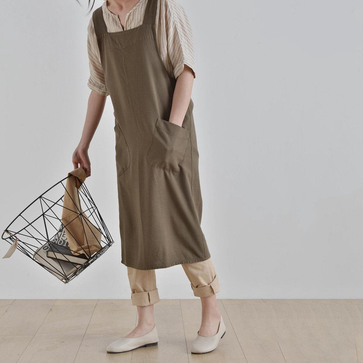 Keukenschort 'Blanco' Khaki