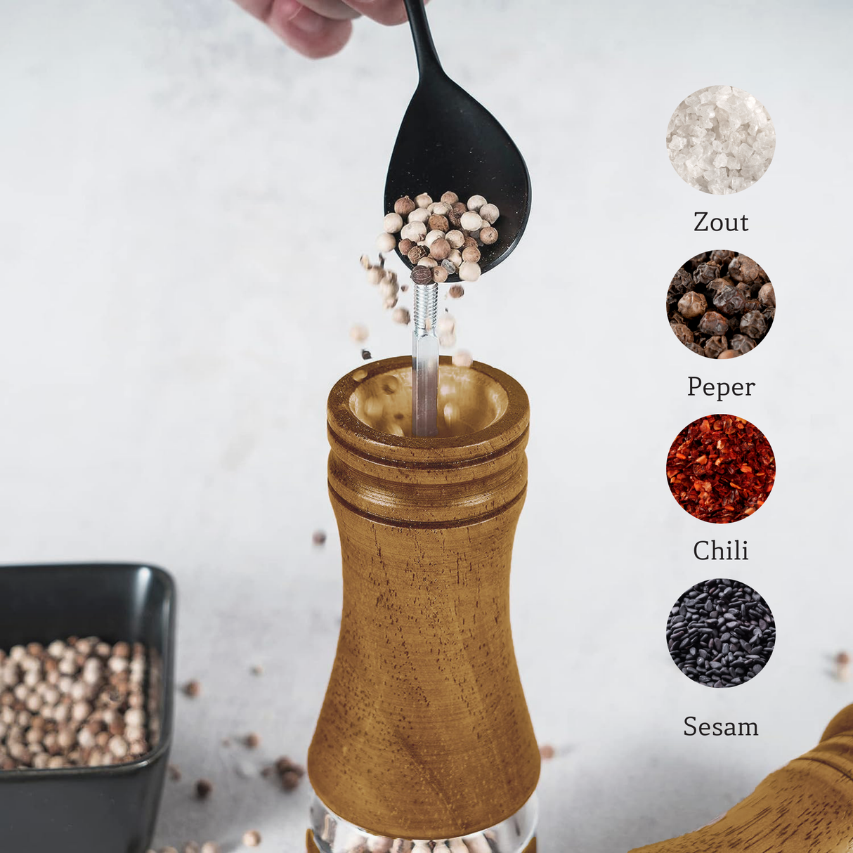 Peper- en Zoutmolen Acaciahout Midi