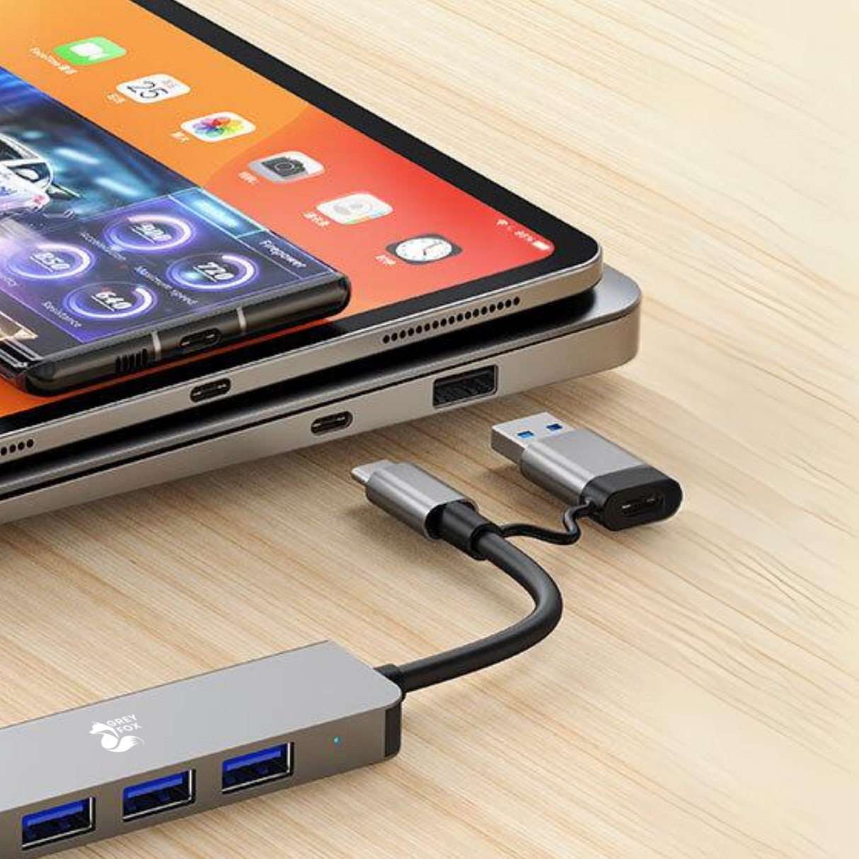 4-in-1 USB 3.0, Type C Hub