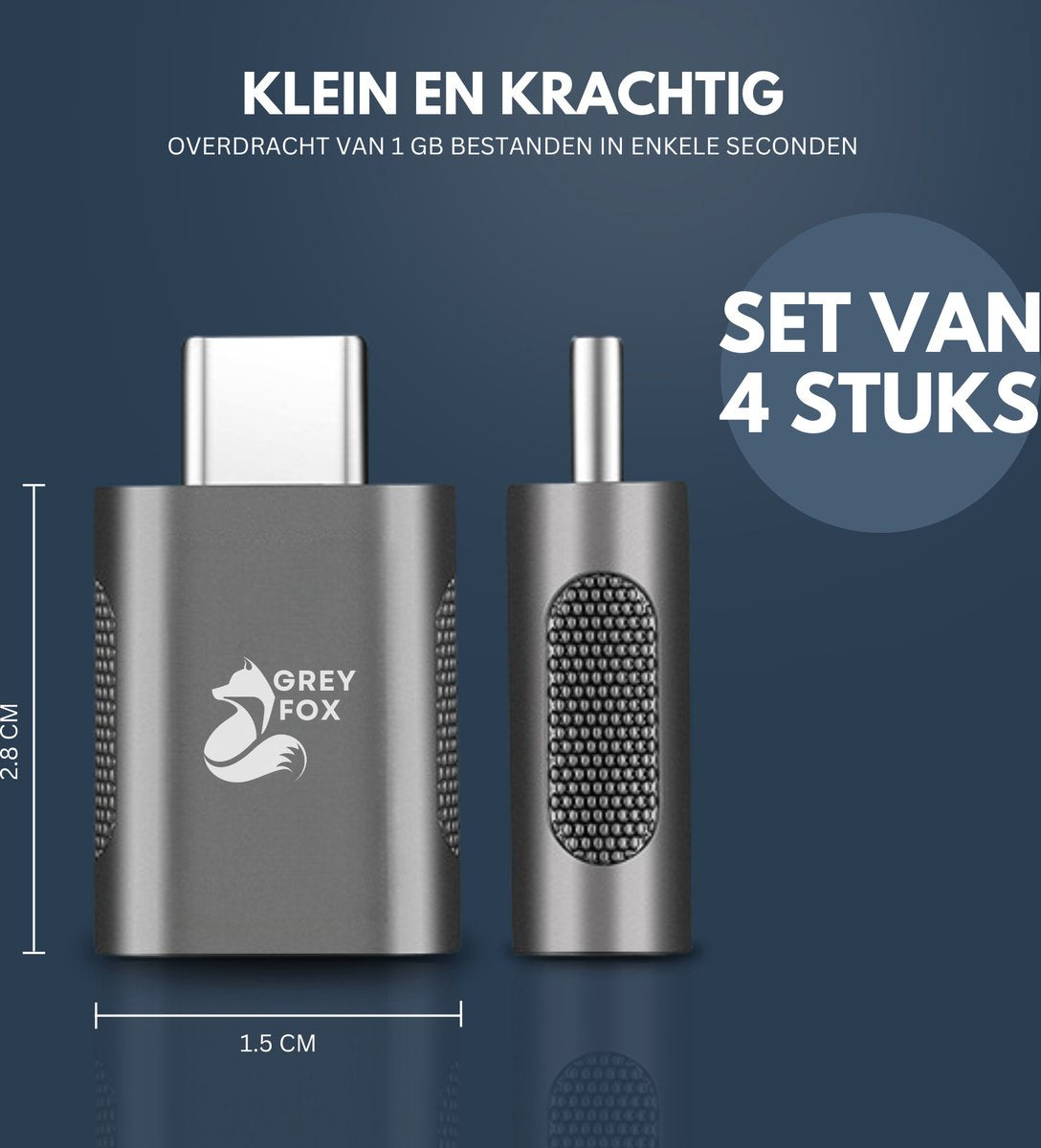 USB-C naar USB-A Converter 4 Stuks